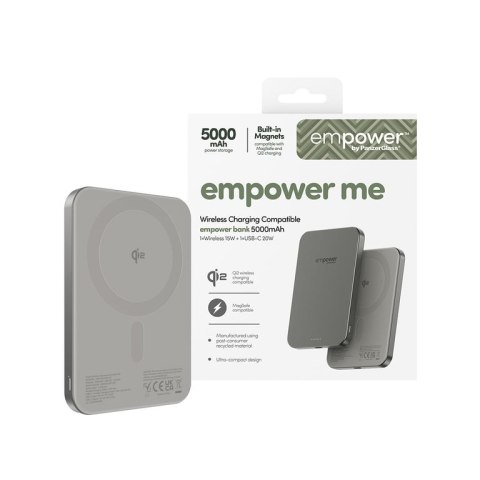 PanzerGlass empower™ by ® empower™ Bank | 5000mAh | Titanium Bezprzewodowe ładowanie Tytan
