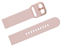 Pasek gumowy do smartwatch U01 - różowy/rosegold - 20mm