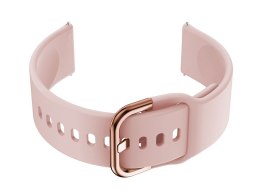 Pasek gumowy do smartwatch U01 - różowy/rosegold - 22mm