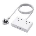 Listwa zasilająca Ugreen Nexode S620 (standard UK) 2x AC, 3x USB, 1x USB-C, 1.5m (biała)
