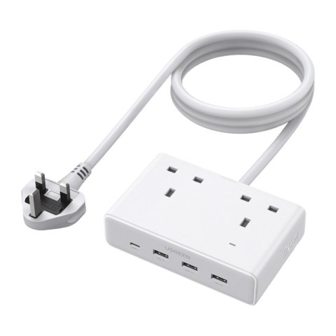 Listwa zasilająca Ugreen Nexode S620 (standard UK) 2x AC, 3x USB, 1x USB-C, 1.5m (biała)