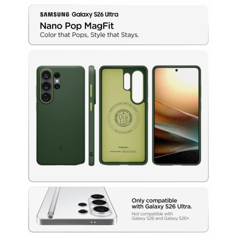 Spigen Nano Pop Mag MagSafe - Etui do Samsung Galaxy S26 Ultra (Avo Green)