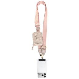 Guess 4G Metal Logo Universal Crossbody Phone Strap Small Purse - Smycz / pasek na ramię z portfelem do telefonu (różowy)