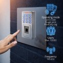 Qoltec Zamek szyfrowy Oberon z czytnikiem linii papilarnych | RFID | kod | karta | brelok | dzwonek | IP68 | EM