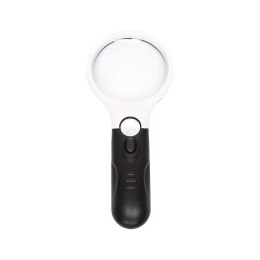 Lupa ręczna podświetlana Lupa ręczna LR-4 75mm, 3x 22mm, 45x z podświetleniem LED /312774/
