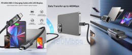 PRZEWÓD Z WYŚWIETLACZEM C14158ABK01-1M USB-C/USB-C 1.0 m UNITEK