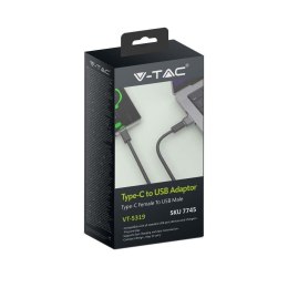 Adaptor przejściówka V-TAC USB do type C czarna VT-5319