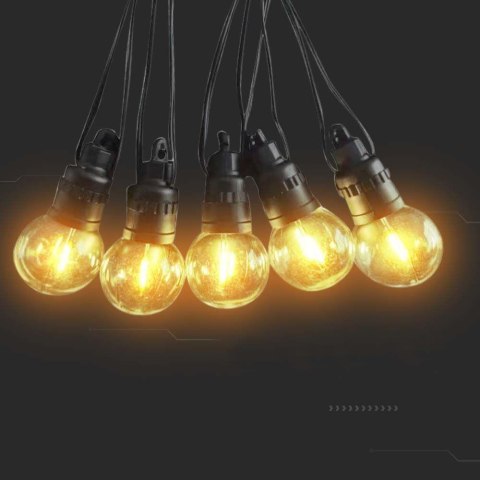 Girlanda ogrodowa solarna z pilotem V-TAC 12 metrów 10 żarówek 0,5W IP44 VT-70512 3000K 300lm