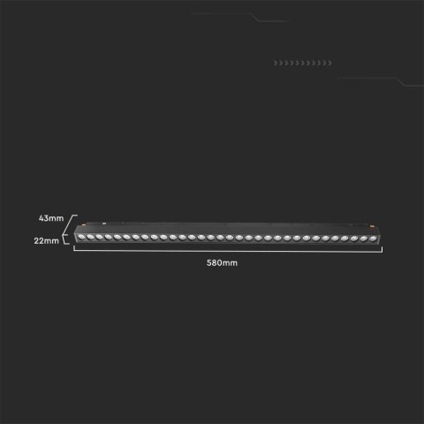 Oprawa szynosystem smart 48V V-TAC 20W LED CCT 30st smart WI-FI tracklight czarna VT-3621 2700K-6400K 2000lm 3 lata gwarancji