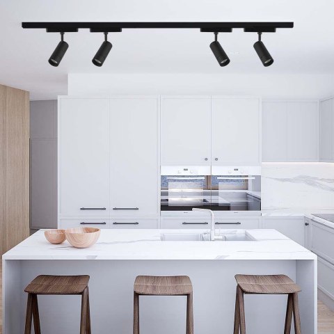 Oprawa projektor szynosystem smart 48V V-TAC 8W LED CCT 27st smart WI-FI tracklight czarna VT-908D 2700K-6400K 700lm 3 lata gwar