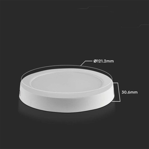 Panel LED V-TAC natynkowy premium downlight 6W okrągły fi120 VT-60006 4000K 660lm