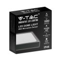 Plafon V-TAC 24W LED Kwadrat IP44 Czujnik Ruchu Mikrofalowy 30x30cm Czarny VT-8624SB-SQ 4000K 2400lm