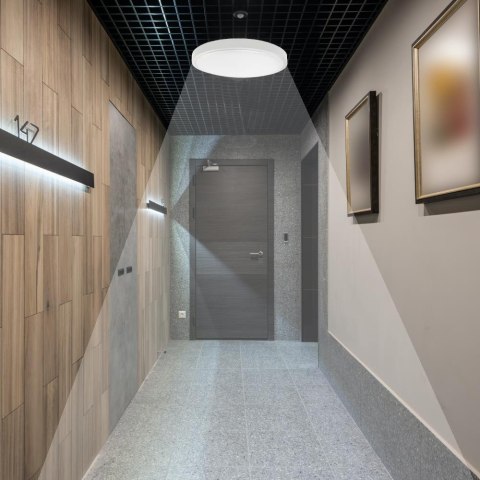 Plafon V-TAC 24W LED Okrągły IP44 Czujnik Ruchu Mikrofalowy 30cm Biały VT-8624S-W-RD 3000K 2400lm