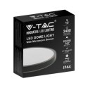 Plafon V-TAC 24W LED Okrągły IP44 Czujnik Ruchu Mikrofalowy 30cm Czarny VT-8624S-B-RD 4000K 2400lm