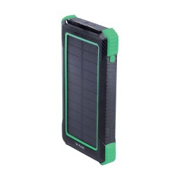 Power bank V-TAC 10000mAh czarny solarny ładowanie bezprzewodowe 2xUSB V-TAC VT-11111