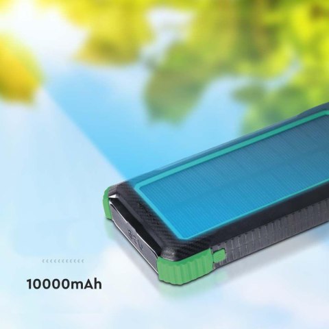 Power bank V-TAC 10000mAh czarny solarny ładowanie bezprzewodowe 2xUSB V-TAC VT-11111