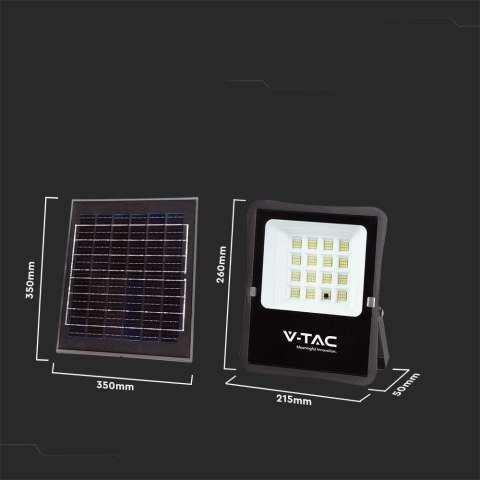 Projektor LED solarny V-TAC 16W pilot auto timer IP65 VT-55200 6400K 1600lm