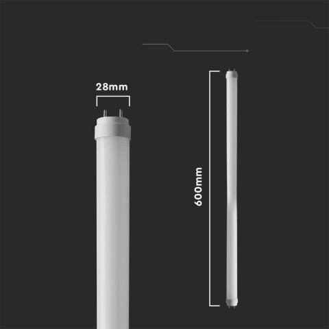 Tuba świetlówka LED T8 szklana V-TAC 60cm 9W z starterem VT-6279 6500K 850lm 3 lata gwarancji