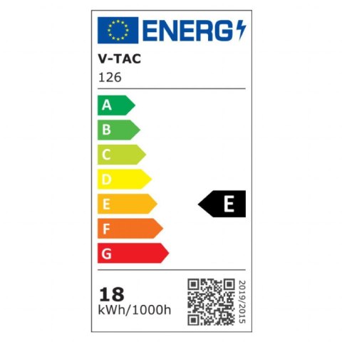Żarówka LED V-TAC SAMSUNG CHIP 18W E27 A80 VT-298 3000K 2000lm 5 lat gwarancji
