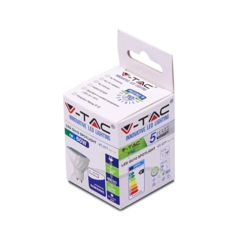 Żarówka LED V-TAC SAMSUNG CHIP 7W GU10 38st VT-277 6400K 480lm 5 lat gwarancji