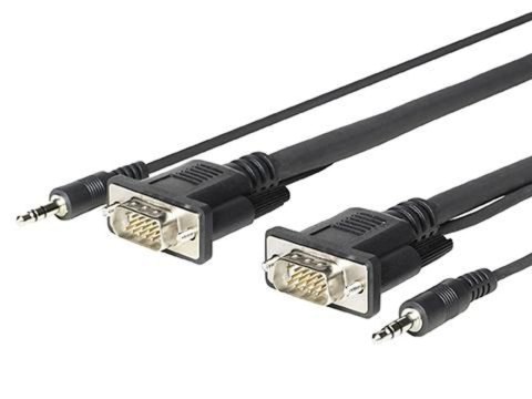 Vivolink PROVGAMCS1.8 adapter kablowy 1,8 m VGA (D-Sub) + 3.5mm Czarny
