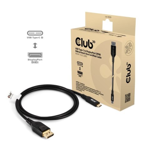 CLUB3D CAC-1559 adapter kablowy 1 m USB Type-C DisplayPort Czarny