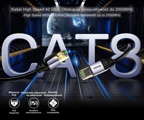 PATCHCORD C18149AGY03-3M S/FTP KAT. 8, 3 m UNITEK