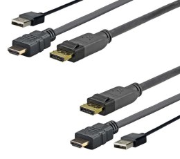 Vivolink PROHDMIUSBDP5 adapter kablowy 5 m DisplayPort HDMI + USB Czarny