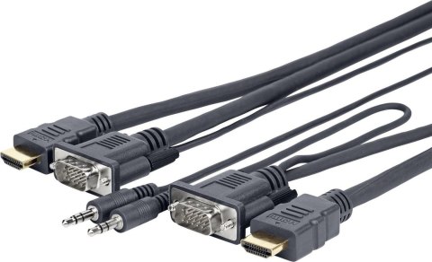 Vivolink PROVGAHDMIFLY3 adapter kablowy 3 m VGA (D-Sub) + 3.5mm HDMI Typu A (Standard) Czarny