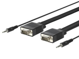 Vivolink PROVGAS15 adapter kablowy 15 m VGA (D-Sub) + 3.5mm Czarny