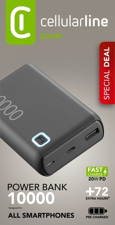 Cellularline 8018080485886 Litowo-jonowa (Li-Ion) 10000 mAh Czarny