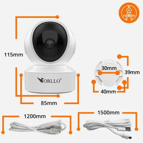 Kamera IP Orllo W10 SIM 4K wewnętrzna obrotowa