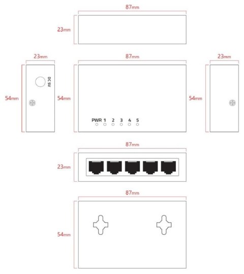 Lanview LVN-DESK-5PORT-1G bez kategorii