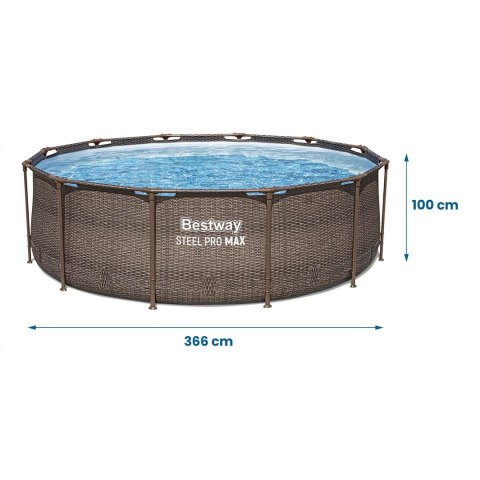 Basen ogrodowy stelażowy 366 x 100 cm 18w1 Bestway 56709
