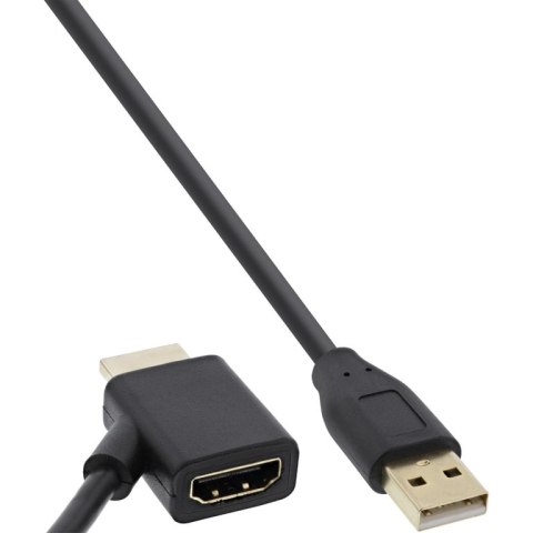 InLine 17600I adapter kablowy 0,5 m HDMI USB-A Czarny