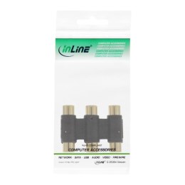 InLine 99319 adapter kablowy Cinch female 3x RCA Czarny