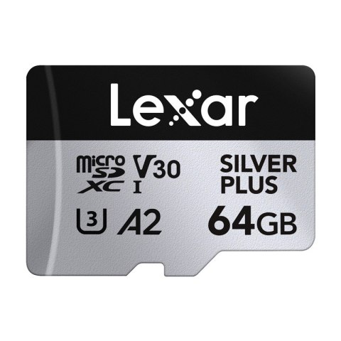 Zestaw 2 kart pamięci Lexar High-Performance Silver Plus microSDXC 2x64GB + adapter
