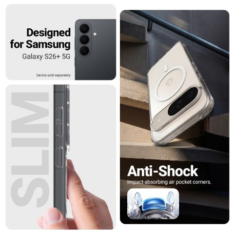 Crong Hybrid Clear Magnetic - Etui MagSafe Samsung Galaxy S26+ (przezroczysty)