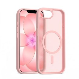Crong Hybrid Matte Magnetic - Etui MagSafe iPhone 17e / 16e (różowy)