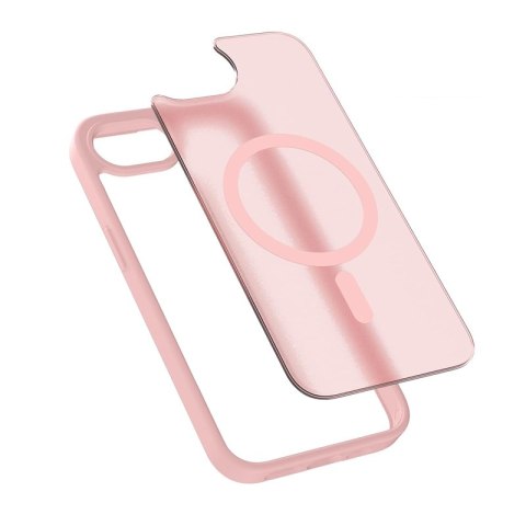 Crong Hybrid Matte Magnetic - Etui MagSafe iPhone 17e / 16e (różowy)