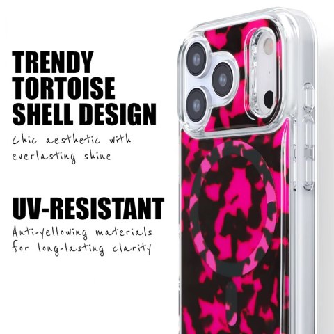 Crong Deluxe MAG Cover - Etui iPhone 17 MagSafe (Pink Tortoise)