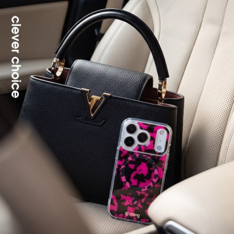 Crong Deluxe MAG Cover - Etui iPhone 17 MagSafe (Pink Tortoise)