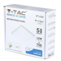Panel V-TAC 12W LED regulowany SAMSUNG CHIP kwadrat 120x32mm VT-610SQ 4000K 750lm 5 lat gwarancji