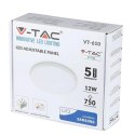 Panel V-TAC 12W LED Regulowany SAMSUNG CHIP Okrągły 120x32mm VT-610RD 6400K 750lm 5 Lat Gwarancji