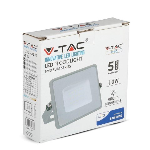 Projektor LED V-TAC 10W SAMSUNG CHIP szary VT-10-G 3000K 800lm 5 lat gwarancji