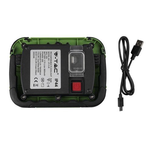 Projektor LED V-TAC 20W ładowalny USB SAMSUNG CHIP funkcja SOS 3,7V li-ion IP44 VT-20-R 6400K 1400lm