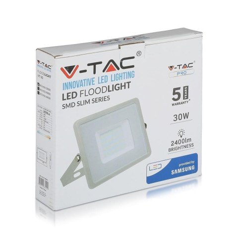 Projektor LED V-TAC 30W SAMSUNG CHIP szary VT-30-G 4000K 2400lm 5 lat gwarancji