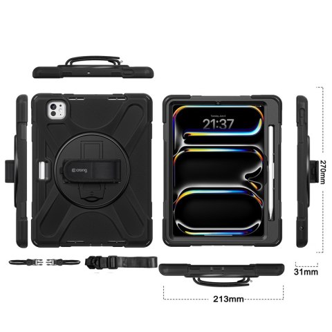 Crong Defender Plus - Pancerne etui iPad Pro 11" M5 (2025) / M4 (2024) (czarny)