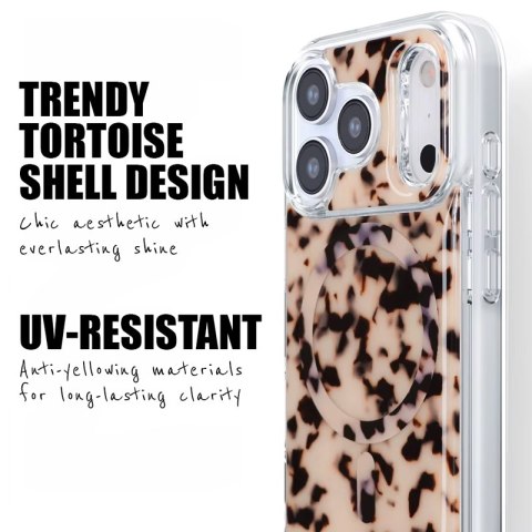 Crong Deluxe MAG Cover - Etui iPhone 17 Pro Max MagSafe (Blonde Tortoise)