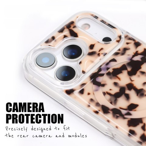 Crong Deluxe MAG Cover - Etui iPhone 17 Pro Max MagSafe (Blonde Tortoise)